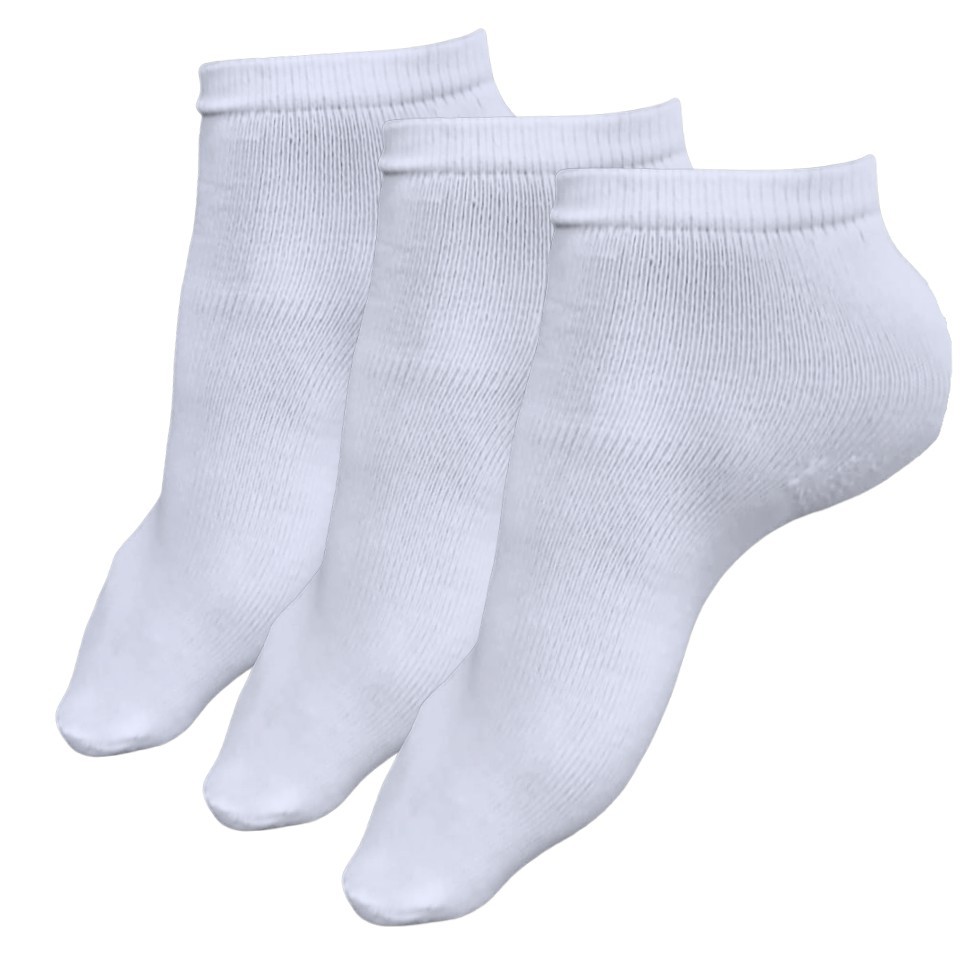 Kit 3 Meia Branca Juvenil  31 a 34 Cano Curto Confortável Neutro Dia a Dia Respirável Barata