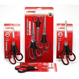 Tesouras Aço Inox Gadan Exellence - Kit Conjunto ou Unidades de 9.5", 8.5", 7.5", 6" e 5" em Oferta na Shopee