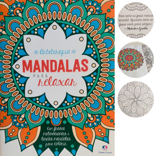Livro Mandalas Relaxar Antiestresse Mindfulness Colorir Adulto Criatividade Bem‑Estar em Oferta na Shopee