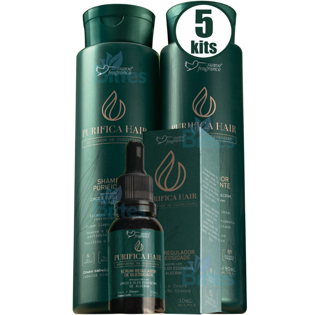 5 Kit Capilar Purifica Hair Suave Fragrance Cosméticos