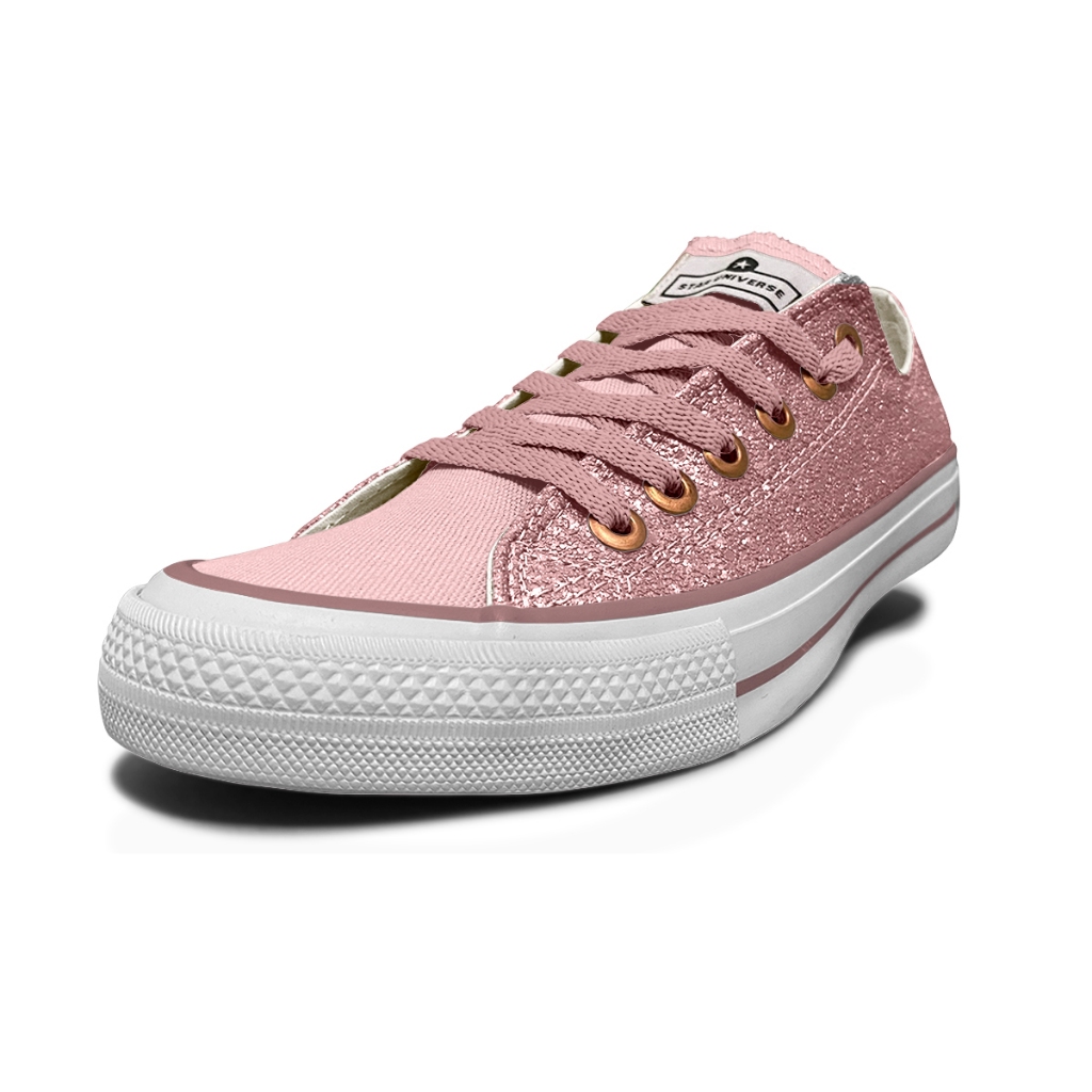 Tênis Tradicional  Feminino Sintetico Glitter Rosa Super Promoção Star Universe Tendência Promoção
