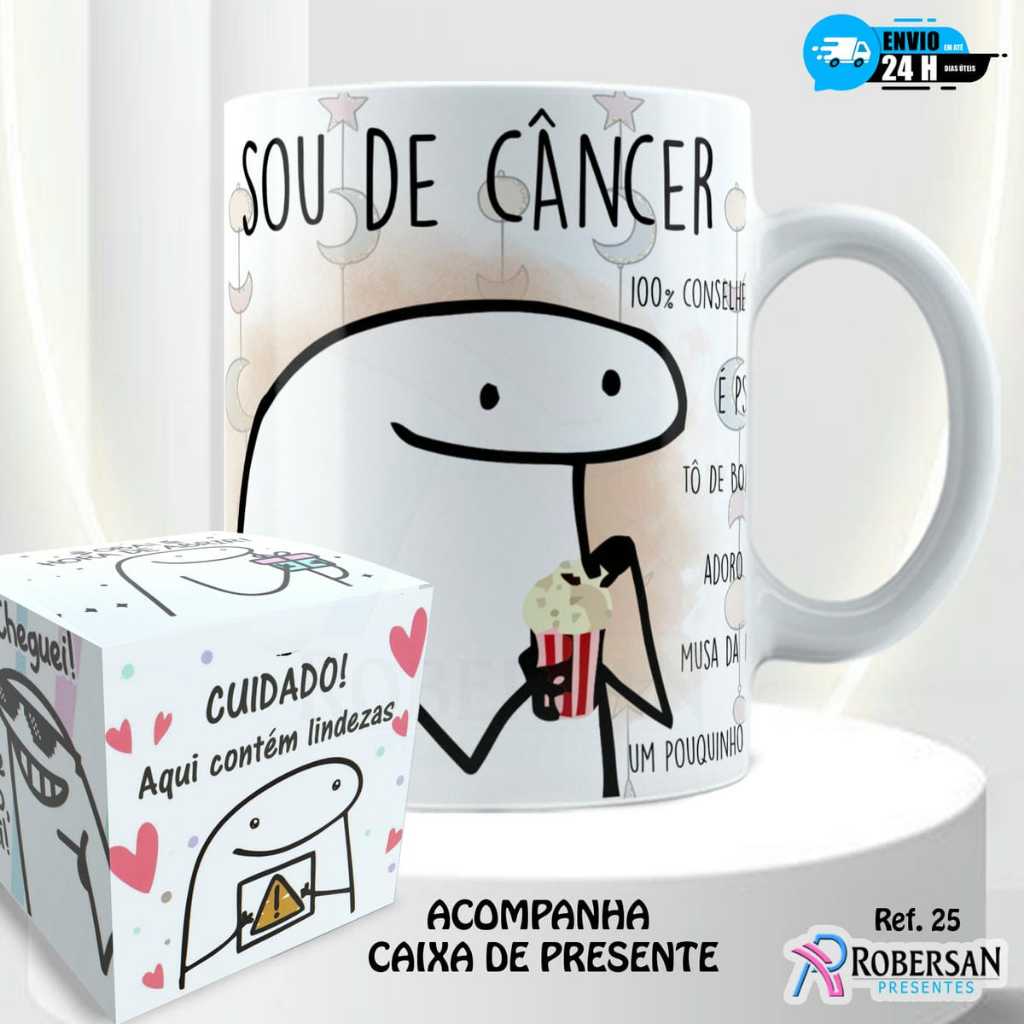 Imagem Caneca Signo Cancer - Canceriana Personalizada Signos Flork com Nome  Engraçada Divertida Meme 325ml