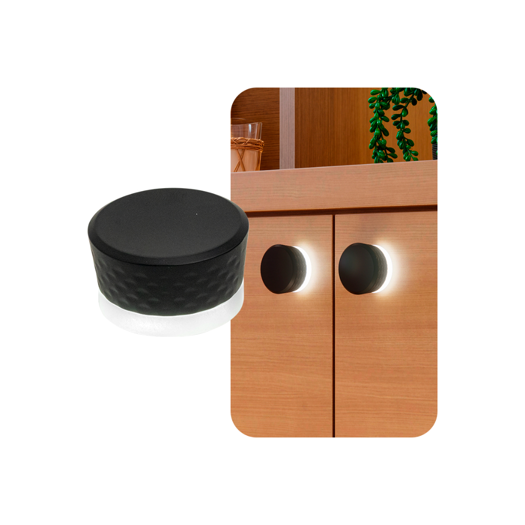 Puxador Modelo Ponto Eclipse Com Led Para Penteadeira Cômoda Quarto Closet