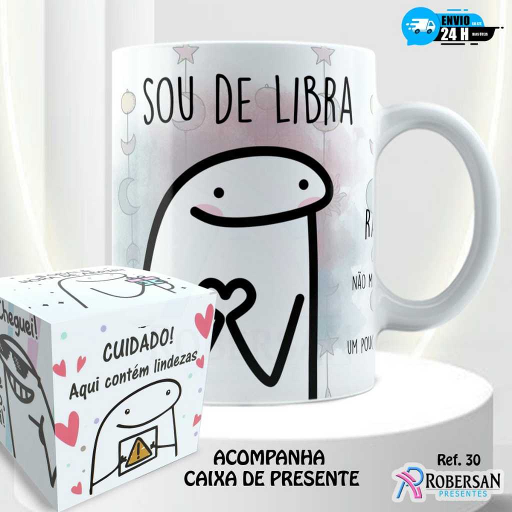 Caneca Signo Libra - Personalizada Signos Libriana Flork com Nome Engraçada Divertida Meme para Presente 325ml