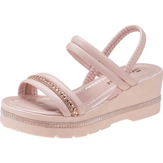 Sandália Infantil Anabela Stilo Rosê Menina Confortável Tiras-8230 em Oferta na Shopee