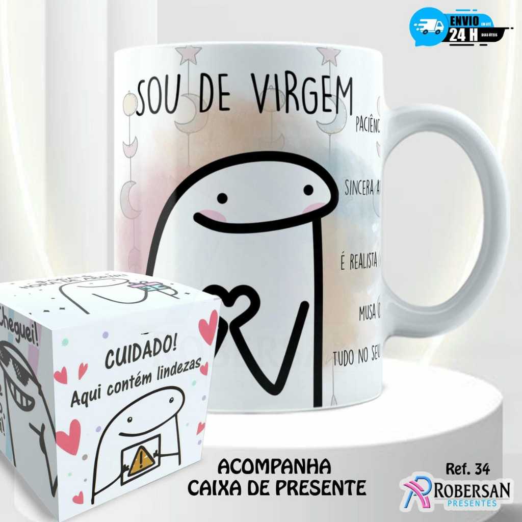 Imagem Caneca Virgem - Personalizada Signos Virginiana Flork com Nome Engraçada Divertida Meme Presente 325ml