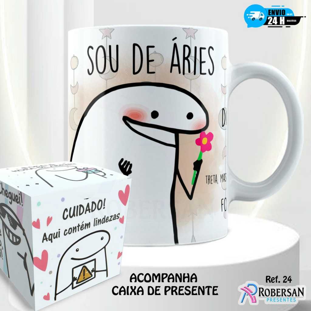 Imagem Caneca Aries - Signo Áries Ariana Personalizada Signos Flork com Nome Engraçada Divertida  Xicara de Porcelana Astrologia
