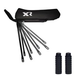 Banco Mobilete Caloi Xr + Bagageiro Rabetão + Par De Trolhinha Apoio De Pé Pezinho Pedaleira Bicicleta Bike 20 24 26