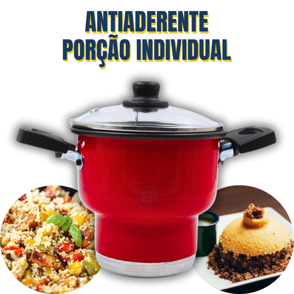 Cuscuzeiro Pequeno Antiaderente 12cm Dakasa Vermelho
