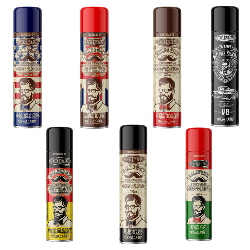 Kit 7 Silicone Spray Perfumado 400ml Centralsul Diversas Fragrancias em Oferta na Shopee