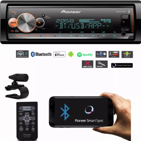 Rádio Player Media Receiver Som Automotivo Pioneer Mvh-X3000bt Bluetooth Spotify USB Controle ORIGINAL