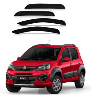 Calha Chuva Defletor Acrilico Fume Fiat Novo Uno Vivace Attractive 2010 2015 2016 2018  2022 4 Porta em Oferta na Shopee