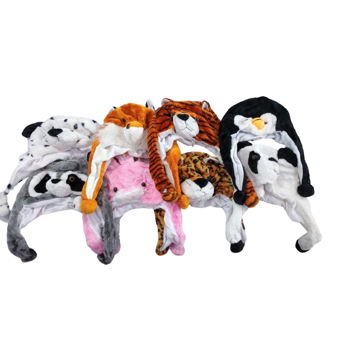 Touca de animal pelúcia gorro bichinho animais vários diferentes infantil adulto