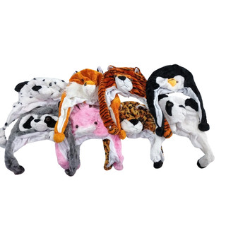 Touca de animal pelúcia gorro bichinho animais vários diferentes infantil adulto