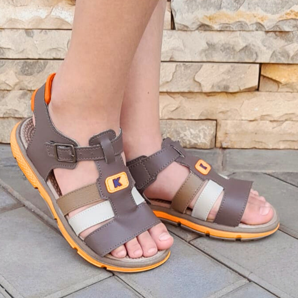 Sandália Masculina Infantil Papete Juvenil Menino Percata Escolar Juvenil Confortável Marrom Anatômica Presente Black