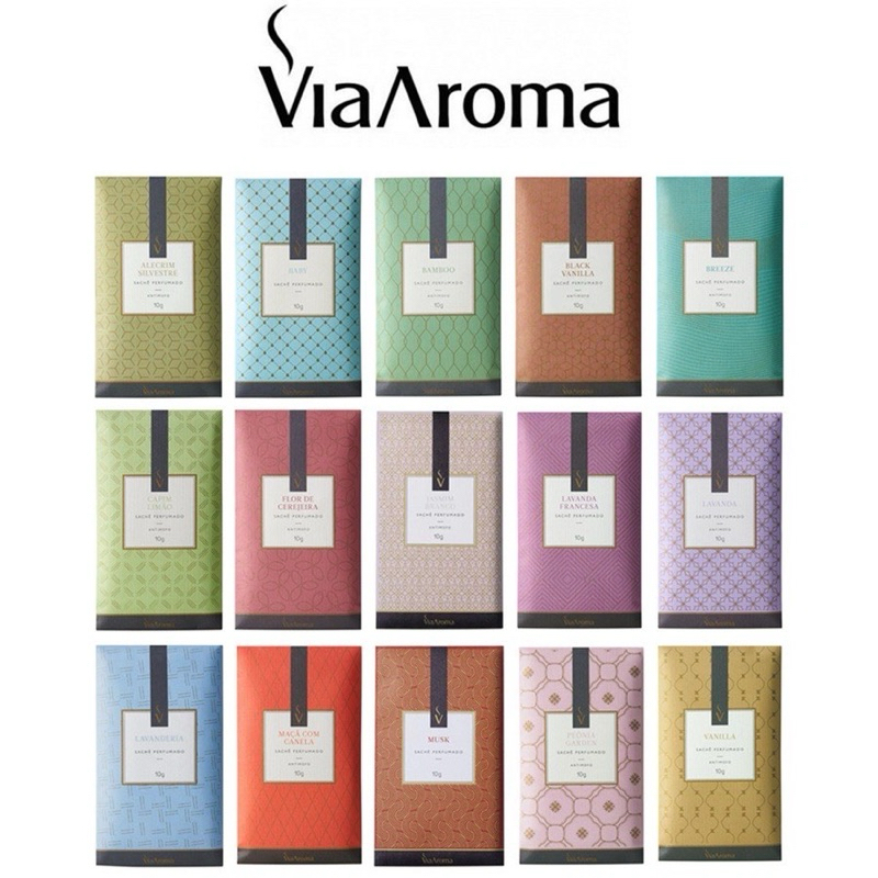 Sachê Perfumado Via Aroma 10gr Para Automóveis Roupeiros Tecidos Gavetas Closet, Cômodas em Oferta na Shopee