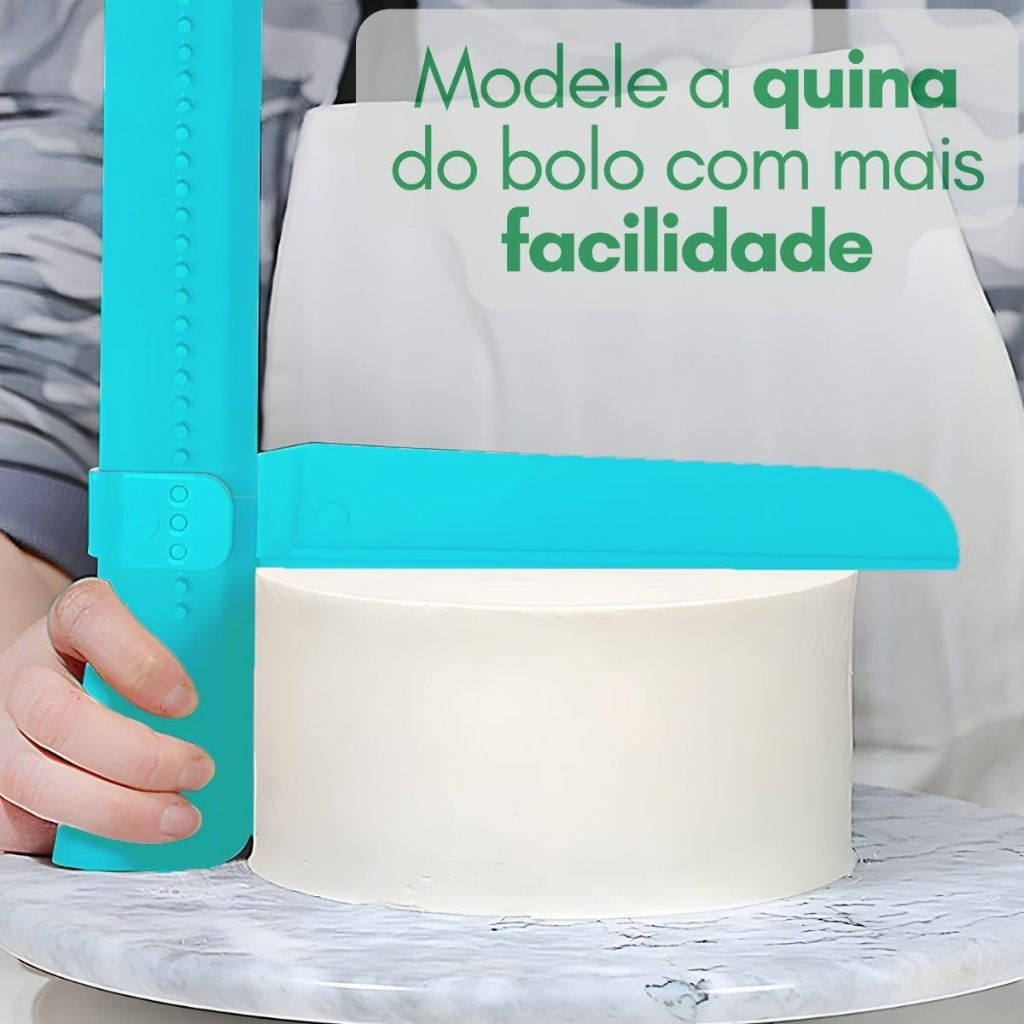 Espátula Niveladora de Bolo Ajustável Alise e Quine Seu Bolo Com Facilidade