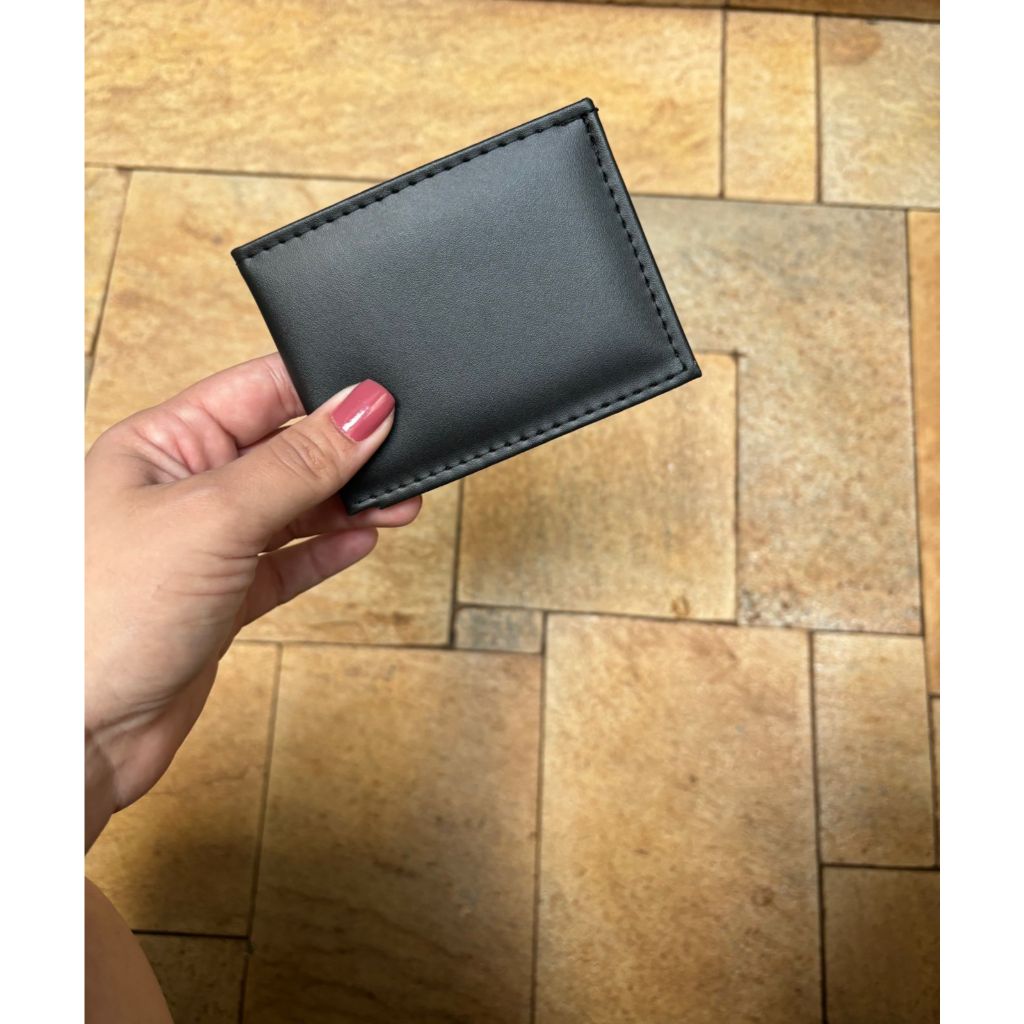 Carteira Masculina Mini Slim Porta Cartão Pequena E Compacta Em Couro Sintetico