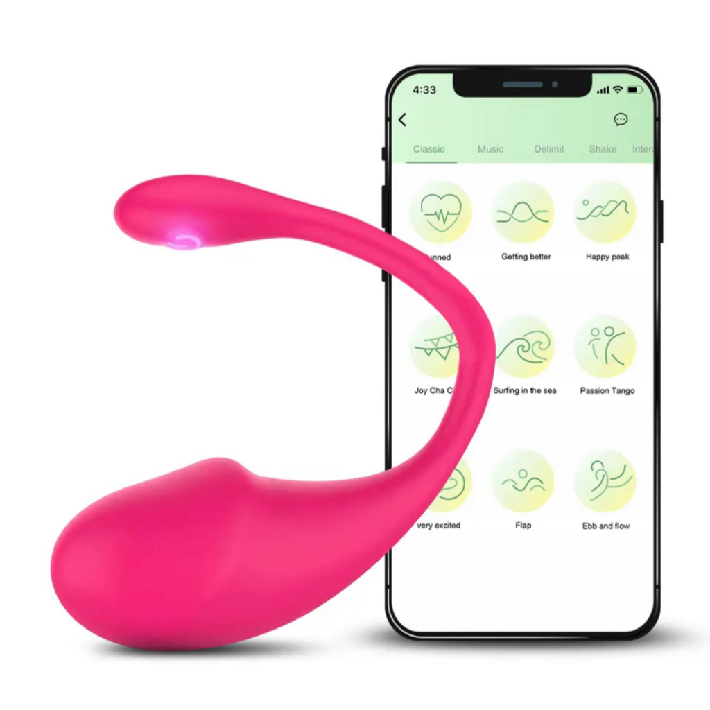Vibrador estimulador controle por aplicativo celular IOS e android app bluetooth