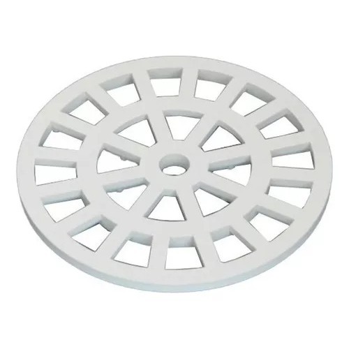 Kit Grelha Pvc ou porta grelha plastica Ralo Redondo 100mm Branco