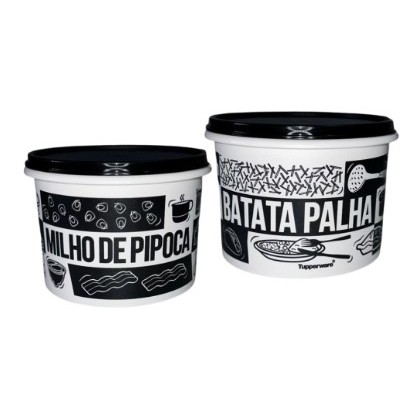Kit Tupper Caixa Pop Box - Batata Palha e Milho de Pipoca - 2 Peças - Original Tupperware