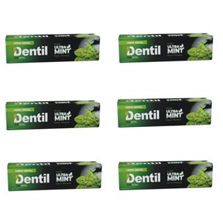 Kit 6 Creme Dental Dentil Ultra Mint Refrescante Sem Flúor  Com Xilitol 70G em Oferta na Shopee