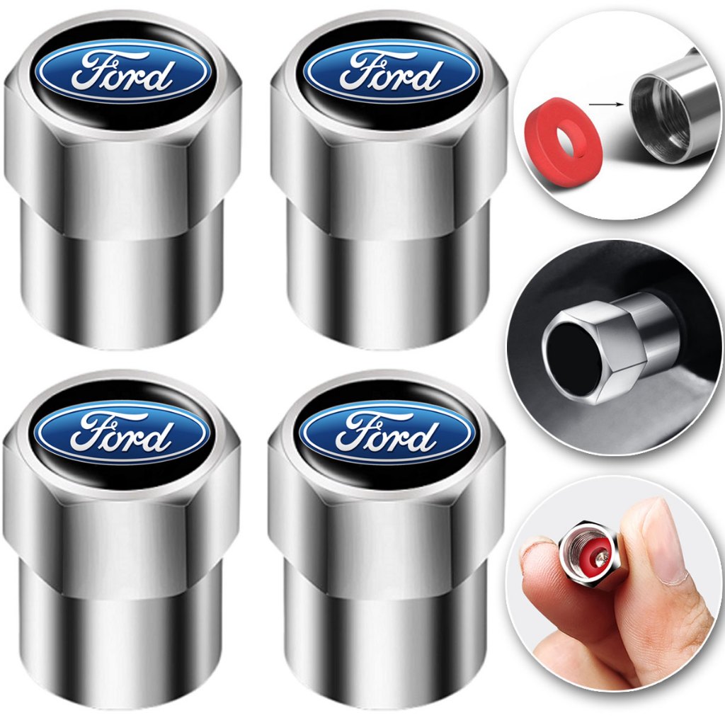 Kit Tampa Válvula Pneu Bico Tampinha Capa Ford Fiesta Focus F100 Ranger