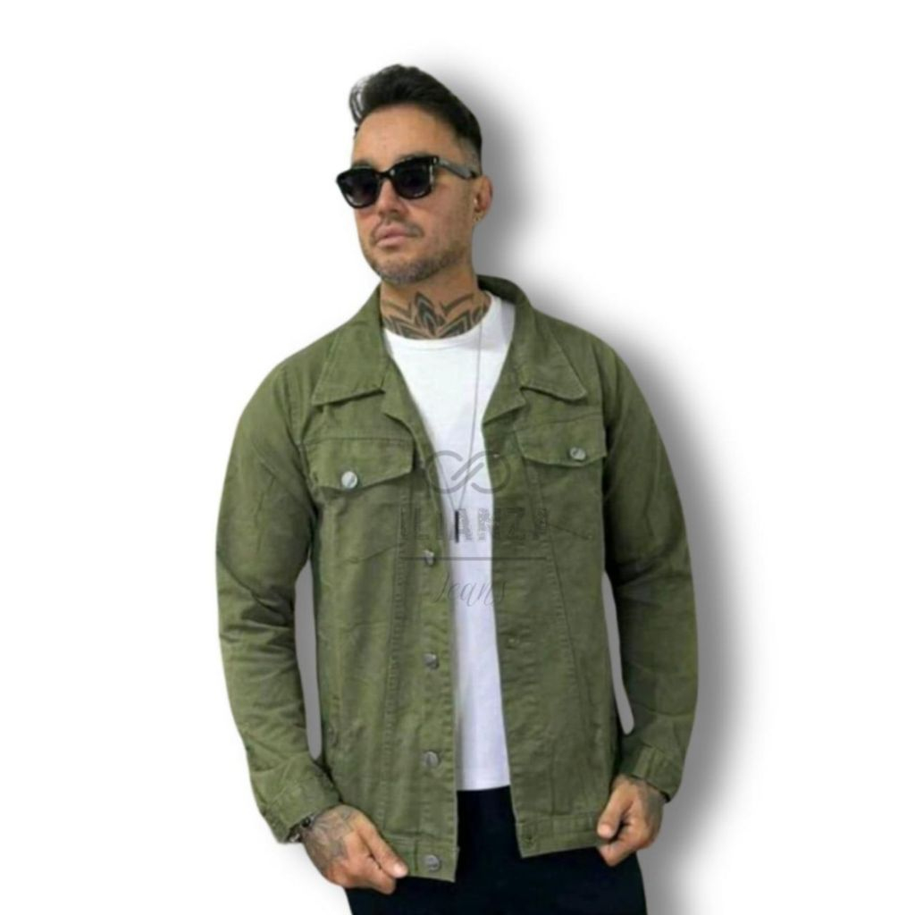 Jaqueta Jeans Masculina Azu Destroyer, Rasgada No Estilo Jaqueta Jeans Masculina Azu Destroyer, Rasgada No Estilo