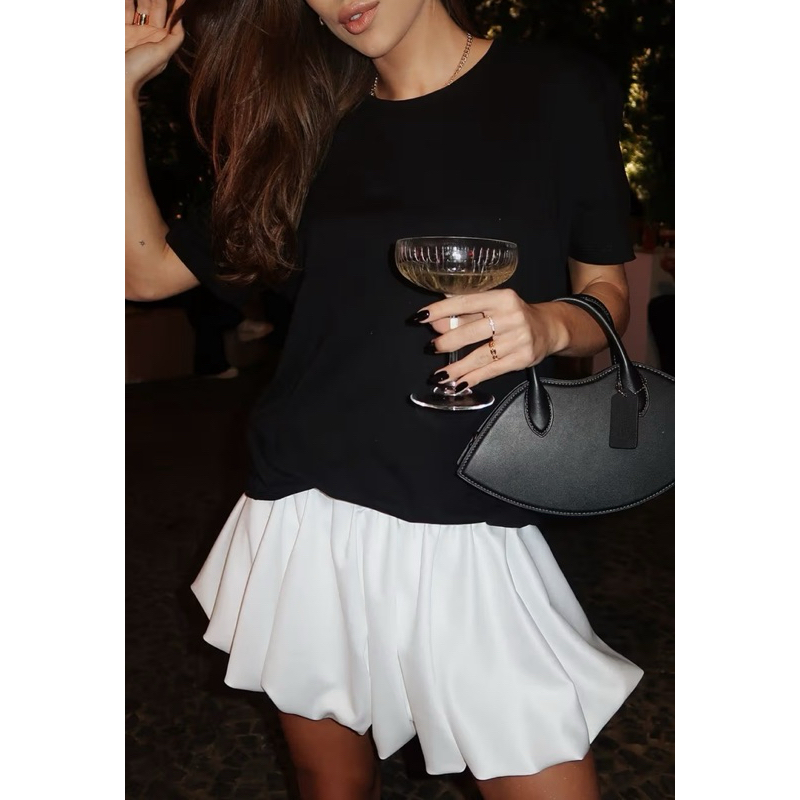 saia balonê com short cetim verão em Oferta na Shopee