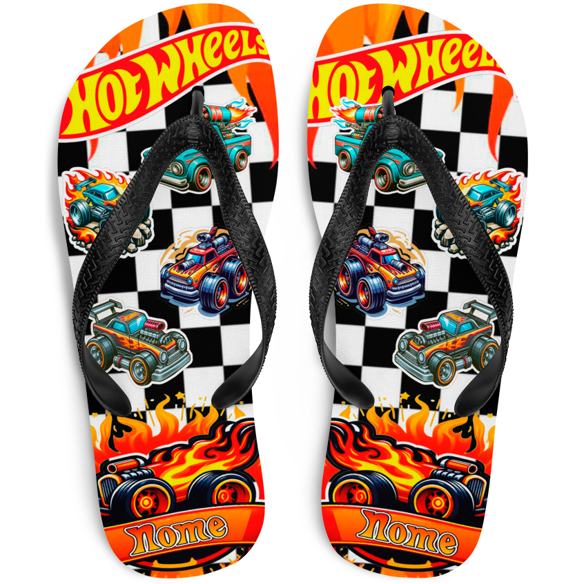 Chinelo do Hot Wheels COM NOME Personalizado Infantil Sandalia Hot Wheels em Oferta na Shopee