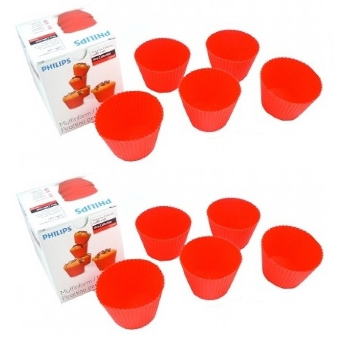 10 FORMAS DE SILICONE PARA MUFFIN CUPCAKE AIRFRYER MULTICOOKER ORIGINAL PHILIPS WALITA LAVÁVEL