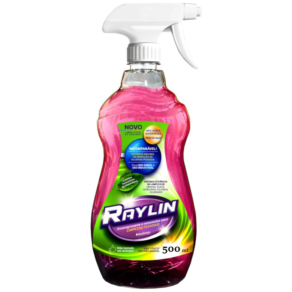 Desengraxante e Removedor Raylin 500ml Limpeza Sujeira Pesada
