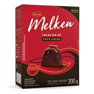 Chocolate em Pó Nobre Melken 100% Cacau 200g Harald em Oferta na Shopee