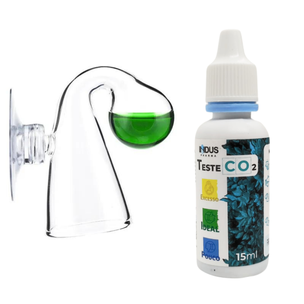 Kit Drop Checker De Vidro + Reagente Medidor Co2 Induspharma
