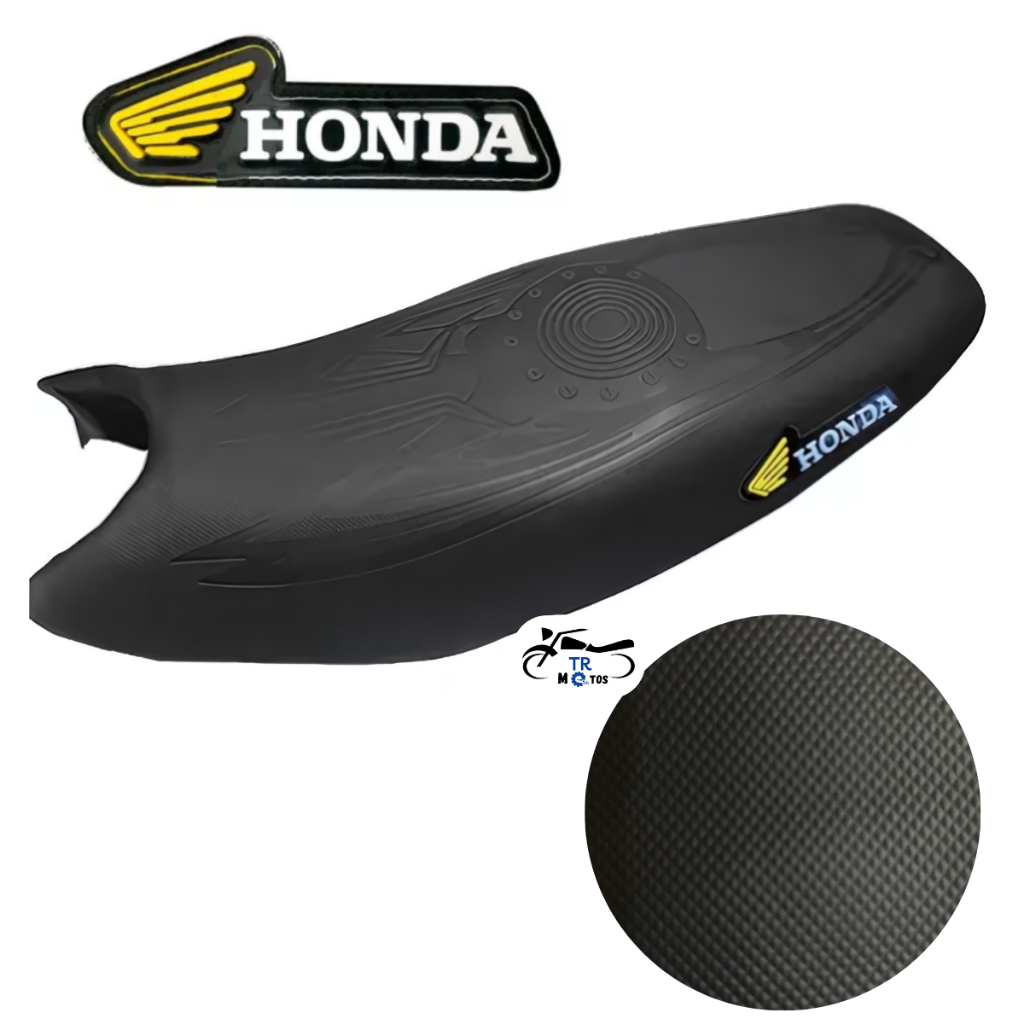 Capa Banco Emborrachada Moto Cg Fan Titan Start Cargo Today Bros 125/150/160 Logo Honda Asa Amarela