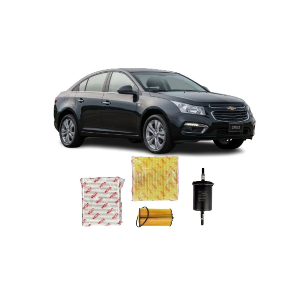 Kit Revisao Filtro Troca Completa Wega Chevrolet Cruze 1.8 16v 2011 a 2017 - Spare Parts and Accessories for Vehicles