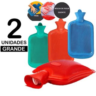 Kit 2 Bolsas Térmicas 2L de Agua Quente e Fria  Compressa Cores Sortidas