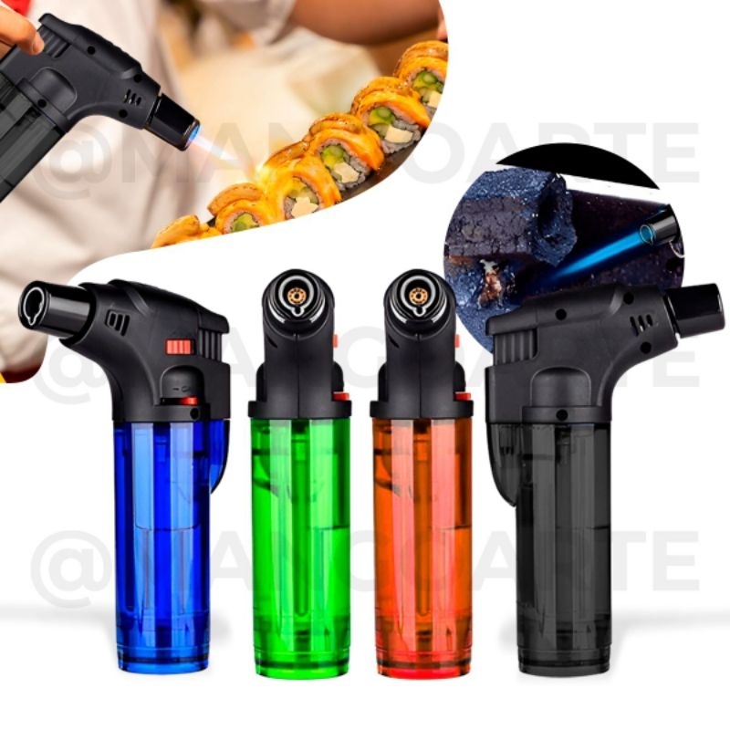 Maçarico Mini Portátil Recarregável Com Trava lb cozinha cores aleatório. em Oferta na Shopee