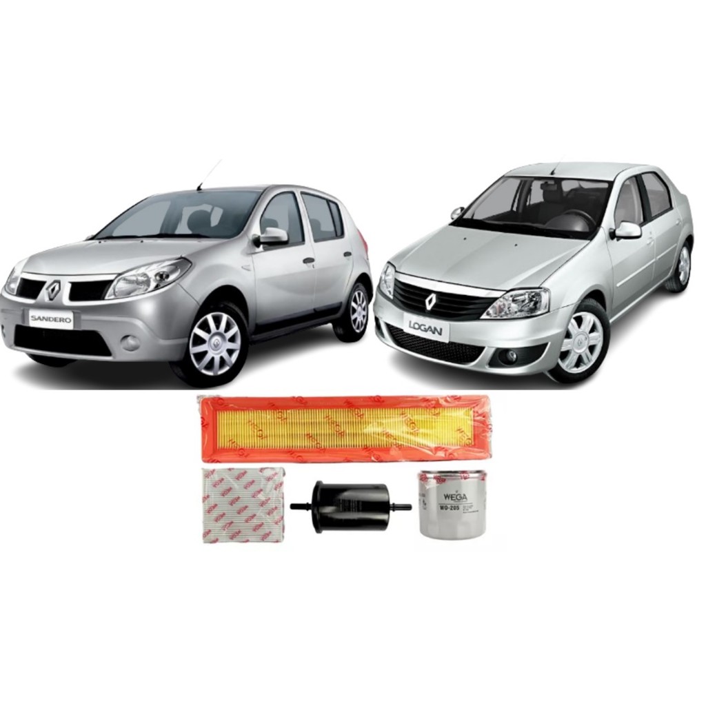 Kit Revisao Filtro Troca Completa Wega Renault Logan Sandero 1.0 16v Manual - Spare Parts and Accessories for Vehicles
