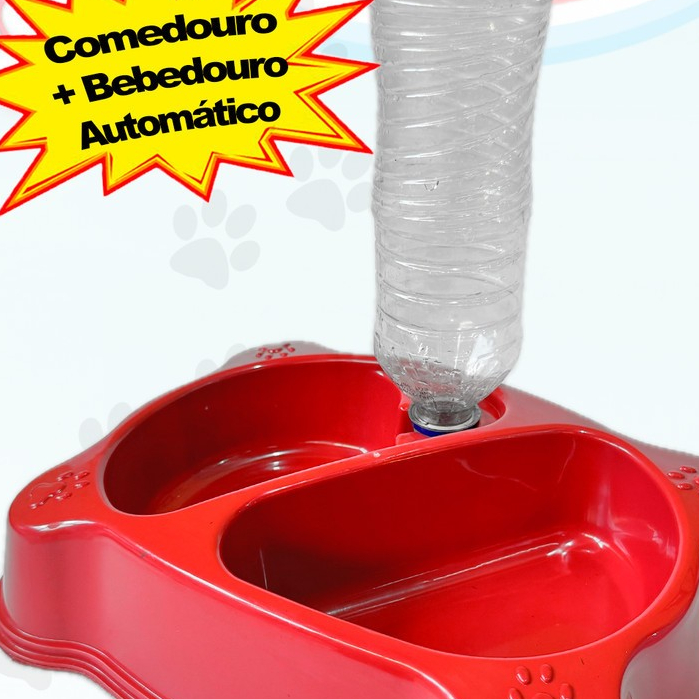 Comedouro Com Bebedouro Automático Cachorro Gato Pote