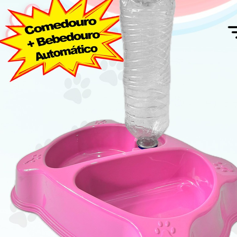 Comedouro Com Bebedouro Automático Cachorro Gato Pote