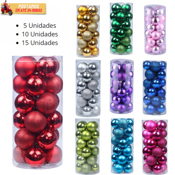 5~10~15 Bolas Natal Glitter, Fosca, Lisa - Master Christmas Decoração Árvore de Natal em Oferta na Shopee