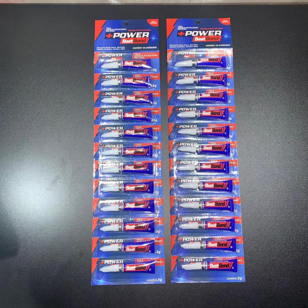 Kit 12 ou 36 Cola Instantânea Best Bond Super Forte Secagem Rápida Multiuso Artesanato Madeira Plástico Metal em Oferta na Shopee