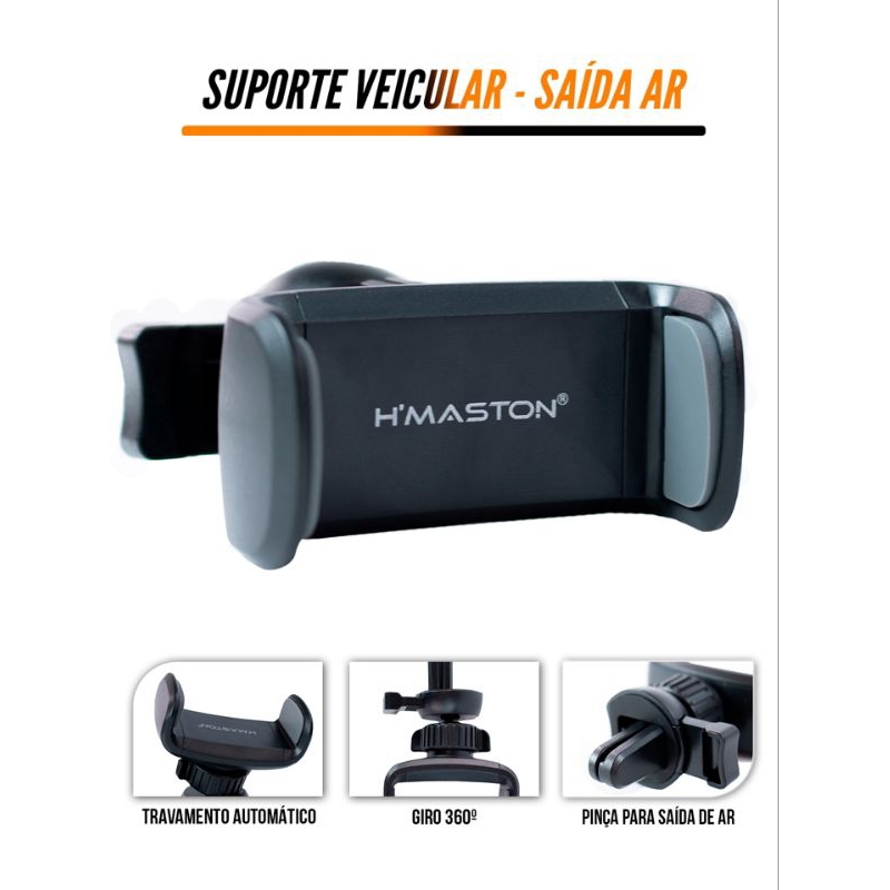 Suporte veicular para seu celular conectado na saida do ar condicionado do seu carro
