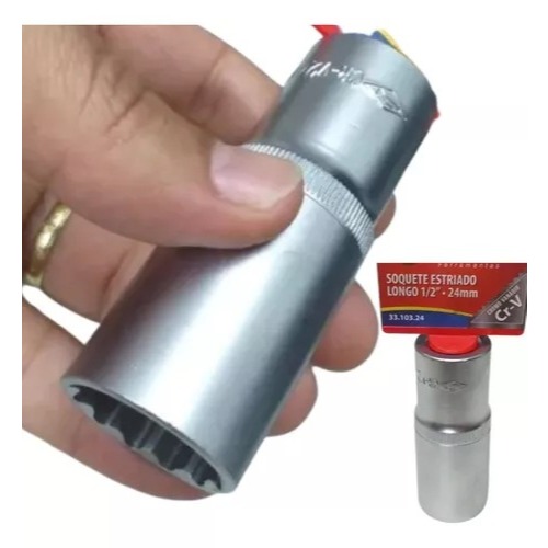 Soquete Pito Longo 1/2 X 24mm Estriado Profissional em Oferta na Shopee
