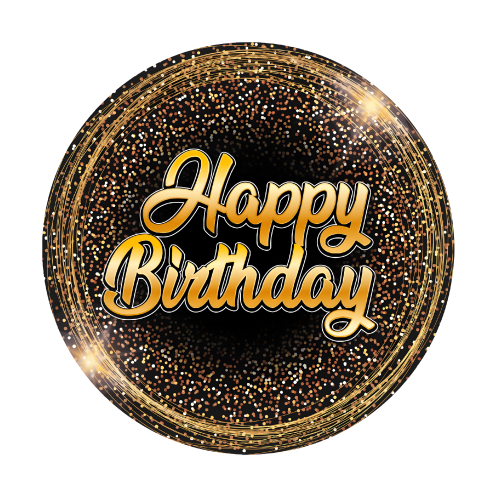 Painel Festa Infantil Redondo Happy Birthday, Feliz Aniversário, Glitter Dourado Gold + Arco, Suporte incluso. Fazemos personalizado com qualquer tema. Confeccionado em Lona fosca, impressão de alta resolução. cenário Circular p/ Decoração