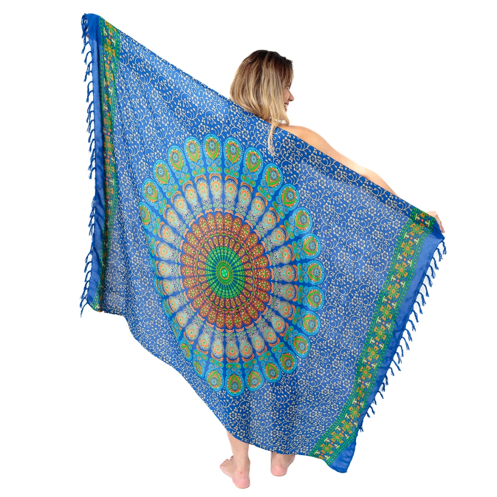 Canga de Praia Viscose Mandala Com Dourado em Viscose - Sports & Outdoors