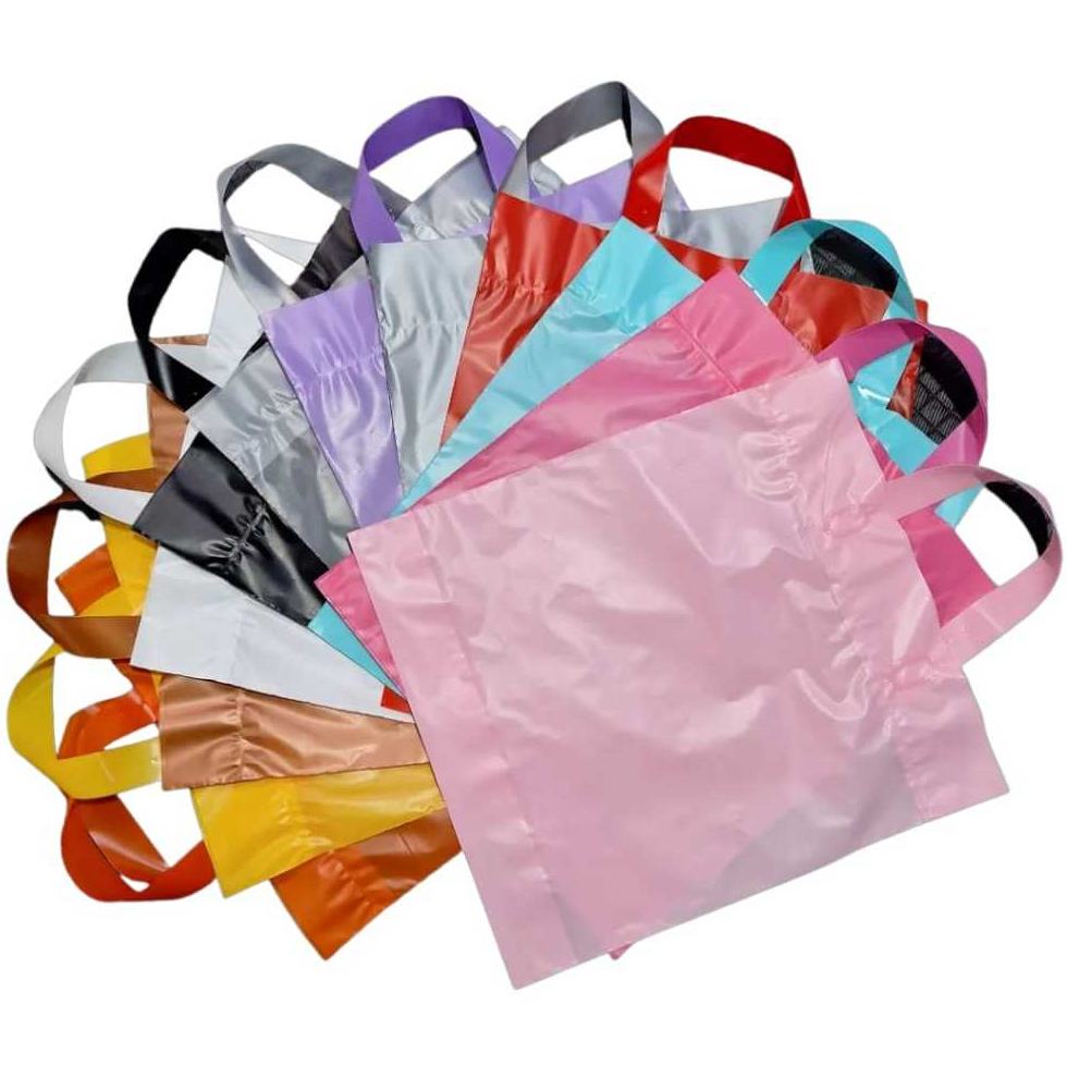 50 SACOLAS  PLÁSTICAS - 30X45 - ALÇA FITA LISA / ALTA QUALIDADE em Oferta na Shopee