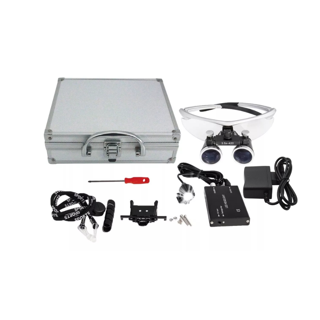 Kit Ferramentas de Precisão Óculos Ampliação Binocular Profissional Com Lupa Lentes Luz LE...