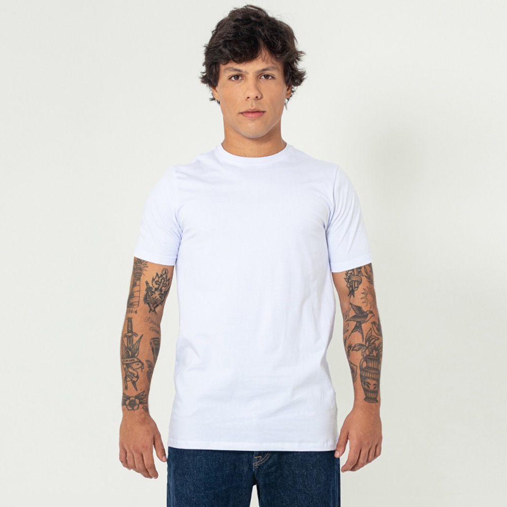 Camiseta Streetwear Slim Cotton Branca - Men Clothes